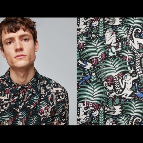 Zara Shirts Zara Jungle Print Relaxed Button Down Poshmark